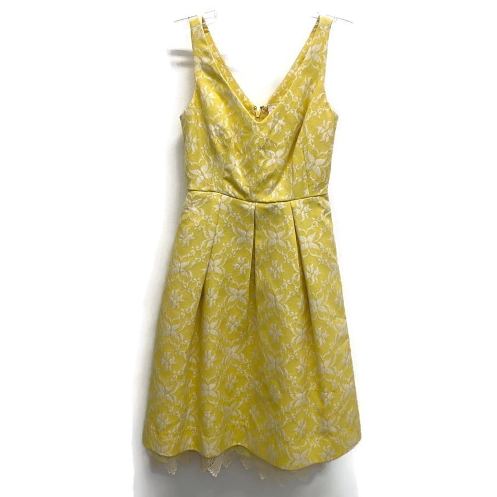 Moulinette Soeurs Yellow Damask Dress w/Sash